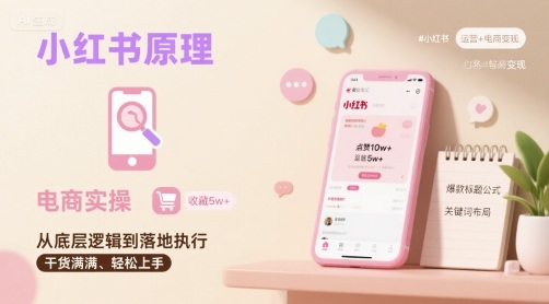 小红书原理以及详细实操流程,小红书电商教程-润格副业网-每天分享热门副业赚钱项目