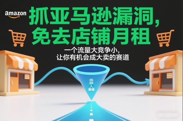 抓亚马逊漏洞，免去店铺月租，一个流量大竞争小，让你有机会成大卖的赛道-润格副业网-每天分享热门副业赚钱项目