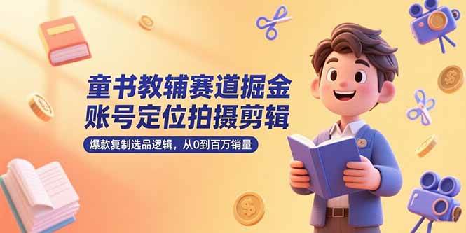 （15326期）童书教辅赛道掘金，账号定位拍摄剪辑，爆款复制选品逻辑，从0到百万销量-润格副业网-每天分享热门副业赚钱项目