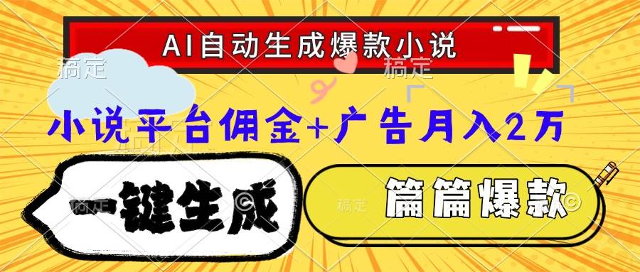 (15051期)Ai自动生成网文爆款小说,一件生成小说大纲、故事情节,每篇都是爆款,…-润格副业网-每天分享热门副业赚钱项目
