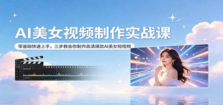 AI美女视频制作实战课：零基础快速上手，三步教会你制作高清爆款AI美女短视频-润格副业网-每天分享热门副业赚钱项目