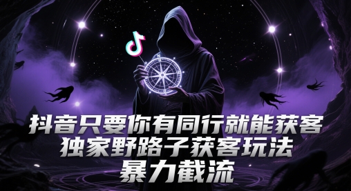 抖音只要你有同行就能获客,独家野路子获客玩法,暴力截流【揭秘】-润格副业网-每天分享热门副业赚钱项目