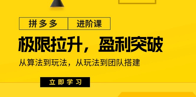 (11435期)拼多多·进阶课:极限拉升/盈利突破:从算法到玩法 从玩法到团队搭建-18节-润格副业网-每天分享热门副业赚钱项目