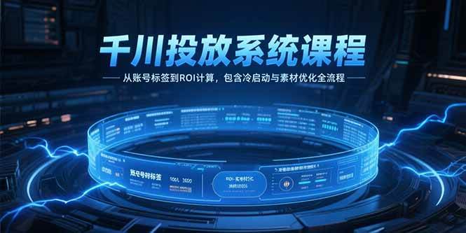 （15263期）千川投放系统课程，从账号标签到ROI计算，包含冷启动与素材优化全流程-润格副业网-每天分享热门副业赚钱项目