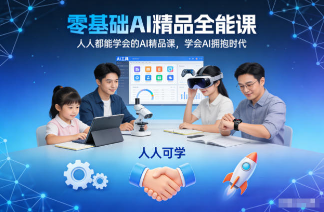 零基础AI精品全能课，人人都能学会的AI精品课，学会AI拥抱时代-润格副业网-每天分享热门副业赚钱项目