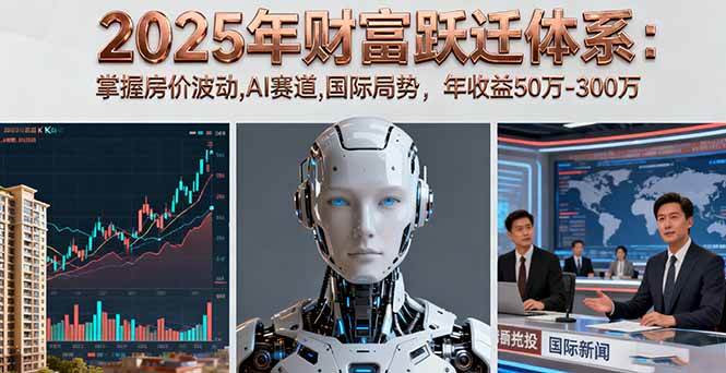 （16217期）2025年财富跃迁体系：掌握房价波动,AI赛道,国际局势，年收益50万-300万-润格副业网-每天分享热门副业赚钱项目