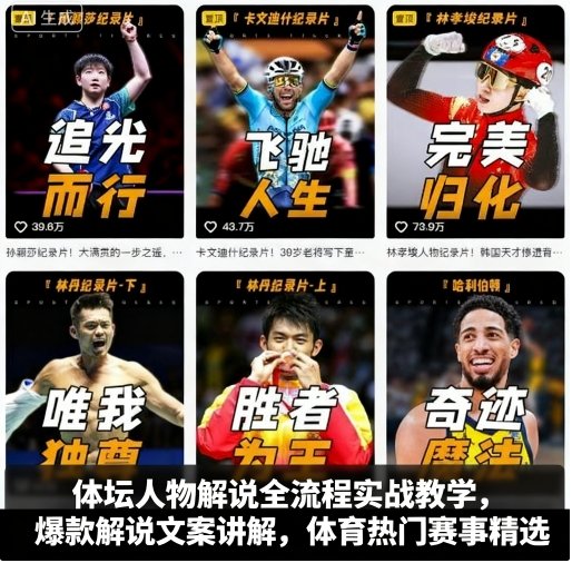 体坛人物解说全流程实战教学，爆款解说文案讲解，体育热门赛事精选-润格副业网-每天分享热门副业赚钱项目