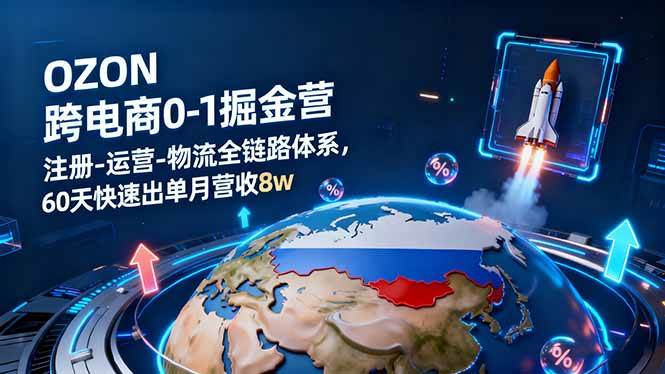 (16277期)OZON跨境电商0-1掘金营:注册-运营-物流全链路体系,60天快速出单月营收8w-润格副业网-每天分享热门副业赚钱项目