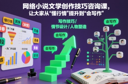 网络小说文学创作技巧咨询课,让大家从“懂行情”提升到”会写作”的高度 网络小说文学创作技巧咨询课,让大家从“懂行情”提升到”会写作”的高度