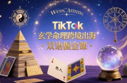TikTok玄学命理跨境出海双语掘金课,手把手教你用命理知识精准直击海外用户痛点-润格副业网-每天分享热门副业赚钱项目