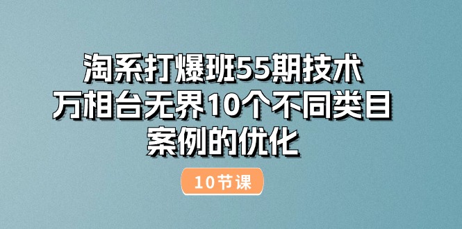 (10996期)淘系打爆班55期技术:万相台无界10个不同类目案例的优化(10节)-润格副业网-每天分享热门副业赚钱项目