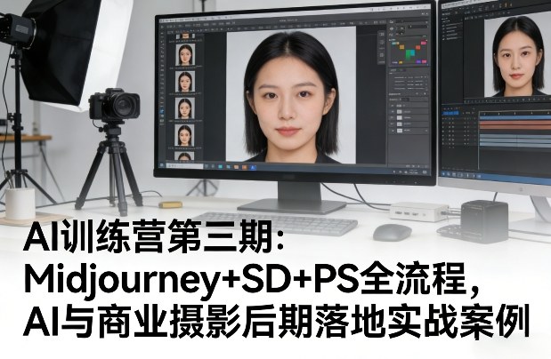 AI训练营第三期：Midjourney+SD+PS全流程，AI与商业摄影后期落地实战案例-润格副业网-每天分享热门副业赚钱项目