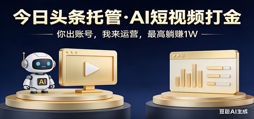 头条号AI托管，我提供作品，你提供账号，每天5分钟发布，小白躺赚3000+-润格副业网-每天分享热门副业赚钱项目