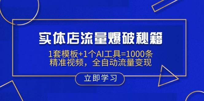 实体店流量爆破秘籍：1套模板+1个AI工具=1000条精准视频，全自动流量变现-润格副业网-每天分享热门副业赚钱项目