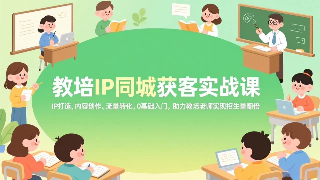 （17341期）教培IP同城获客实战课，IP打造、内容创作、流量转化，0基础入门，助力教培老师实现招生量翻倍-润格副业网-每天分享热门副业赚钱项目