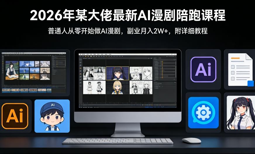26年某大佬最新Ai漫剧陪跑课程,普通人从零开始做AI漫剧,副业月入2W+ 26年某大佬最新Ai漫剧陪跑课程,普通人从零开始做AI漫剧,副业月入2W+