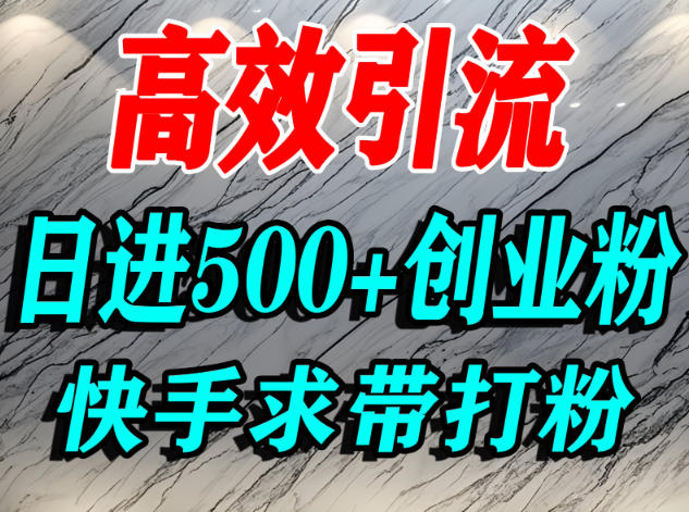 怎么打创业粉？快手求带视角精准引流创业粉，宝妈、学生群体日进500+精准流量-润格副业网-每天分享热门副业赚钱项目