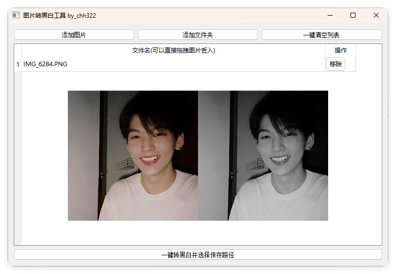 图片批量转黑白添水印工具-润格副业网-每天分享热门副业赚钱项目