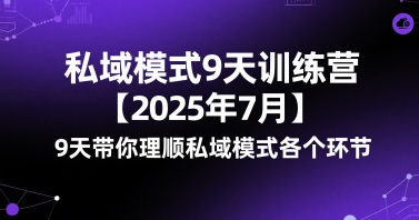 私域模式9天训练营【2025年7月】9天带你理顺私域模式各个环节-润格副业网-每天分享热门副业赚钱项目