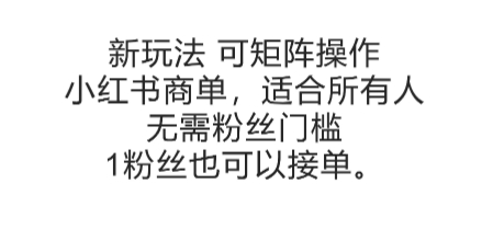 可矩阵操作，小红书商单新玩法，适合所有人，无需粉丝门槛，1粉丝也可以接单-润格副业网-每天分享热门副业赚钱项目