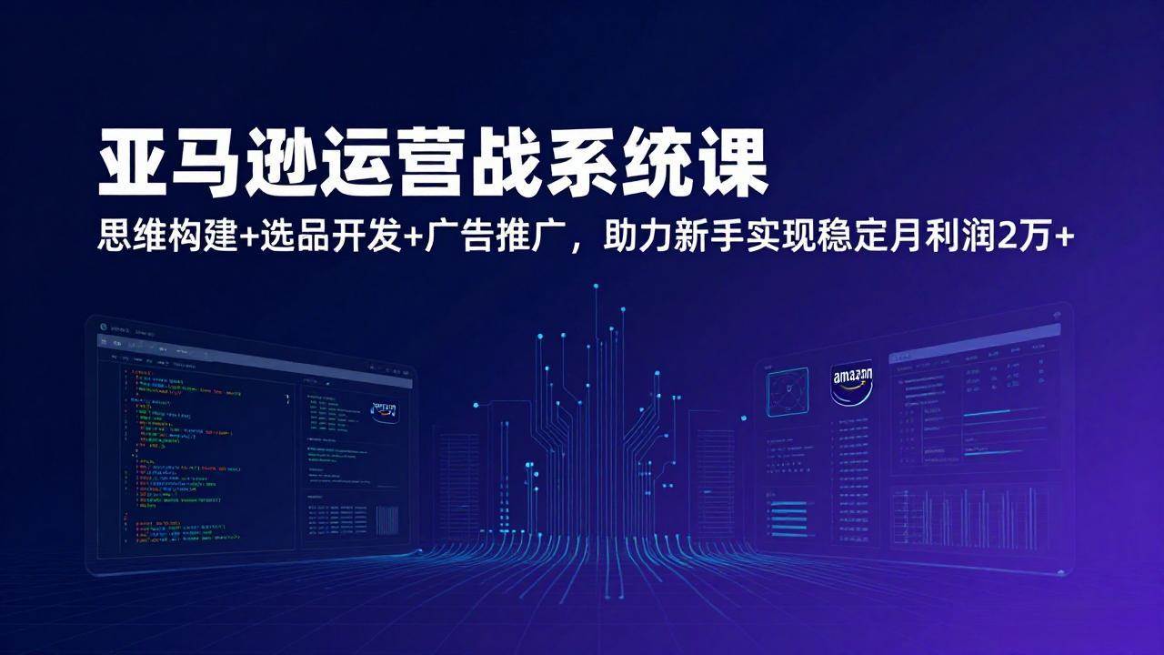 (17311期)亚马逊运营实战系统课,思维构建+选品开发+广告推广,助力新手实现稳定月利润2万+(更新)-润格副业网-每天分享热门副业赚钱项目