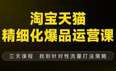 猫课子幽·淘宝天猫精细化爆品运营【音频+字幕+文档】(9月12-14杭州线下课)-润格副业网-每天分享热门副业赚钱项目