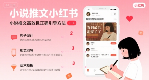 小说推文小红书高转化引导方法实操课,小说推文高效且正确引导方法-润格副业网-每天分享热门副业赚钱项目