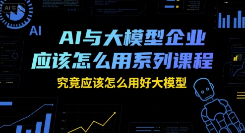 AI与大模型企业应该怎么用系列课程,究竟应该怎么用好大模型-润格副业网-每天分享热门副业赚钱项目