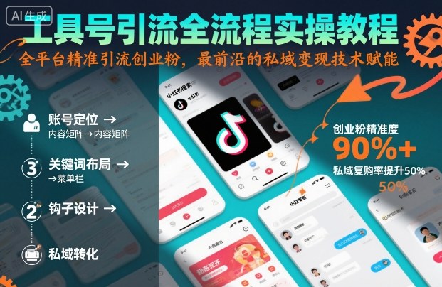 工具号引流全流程保姆级实操教程，全平台精准引流创业粉，最前沿的私域变现技术赋能-润格副业网-每天分享热门副业赚钱项目