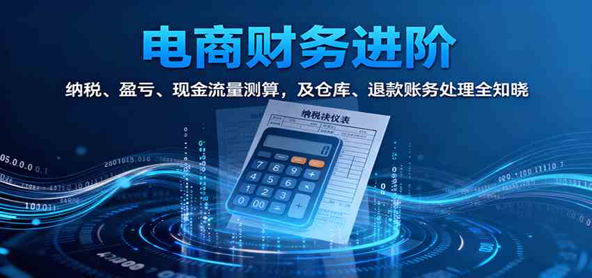 电商财务进阶：纳税、盈亏、现金流量测算，及仓库、退款账务处理全知晓-润格副业网-每天分享热门副业赚钱项目