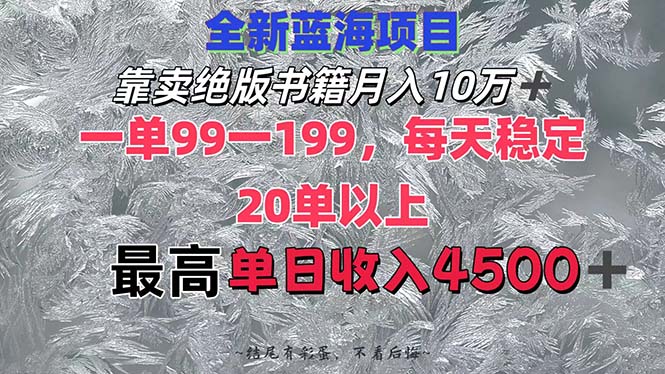 (12512期)靠卖绝版书籍月入10W+,一单99-199,一天平均20单以上,最高收益日入4500+-润格副业网-每天分享热门副业赚钱项目