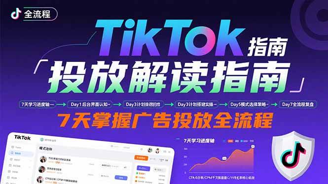 （15753期）TikTok投放解读指南：后台操作/计划建立/模式选择，7天掌握广告投放全流程-润格副业网-每天分享热门副业赚钱项目