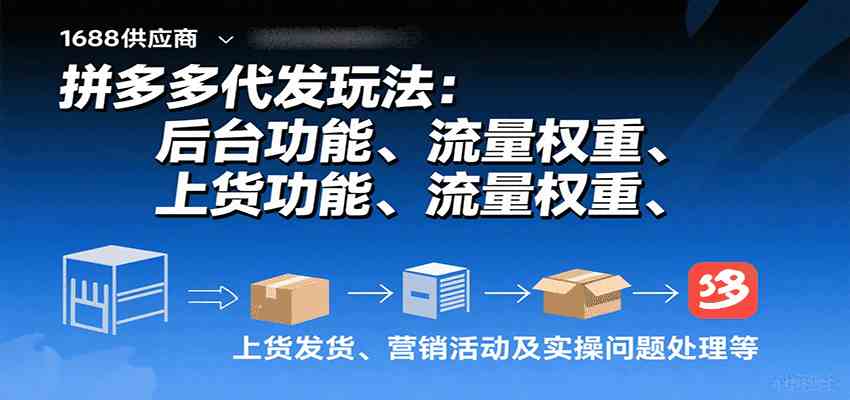 拼多多代发玩法：后台功能、流量权重、上货发货、营销活动及实操问题处理等-润格副业网-每天分享热门副业赚钱项目
