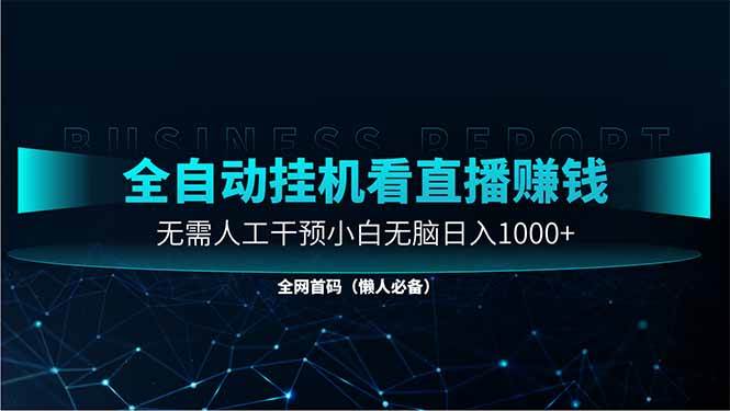 （14483期）直播助手全自动看大平台直播赚钱，全自动无需人工干预，小白无脑日入1000-润格副业网-每天分享热门副业赚钱项目