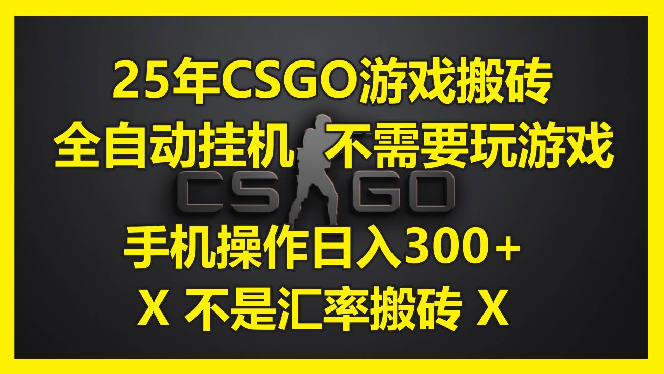（14902期）25年CSGO游戏搬砖，全自动挂机，不需要玩游戏，手机操作日入300+。(不…-润格副业网-每天分享热门副业赚钱项目