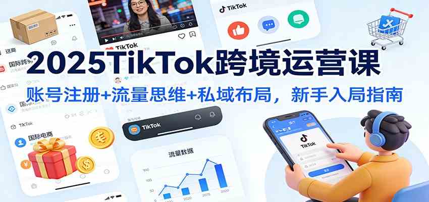 2025TikTok跨境运营课：账号注册+流量思维+私域布局，新手入局指南-润格副业网-每天分享热门副业赚钱项目