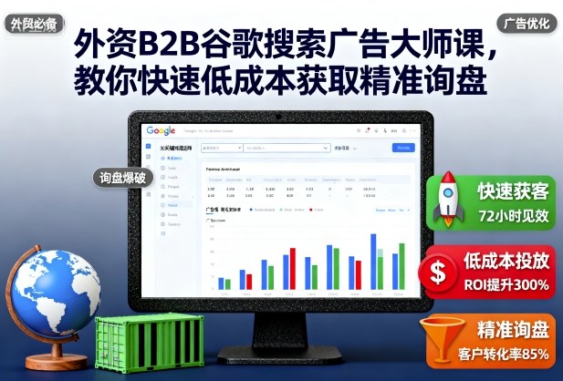 外资B2B谷歌搜索广告大师课,教你快速低成本获取精准询盘-润格副业网-每天分享热门副业赚钱项目