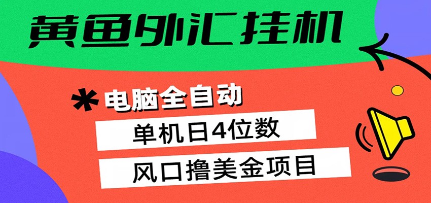 黄鱼外汇挂机：全自动赚美金、自动交易、风口项目-润格副业网-每天分享热门副业赚钱项目