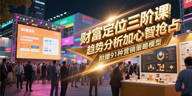 (15219期)财富定位三阶课,趋势分析加心智抢占,附赠91种营销策略模型-润格副业网-每天分享热门副业赚钱项目