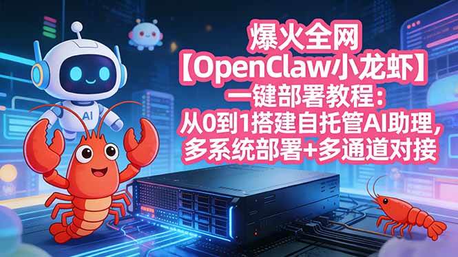 （17612期）爆火全网【OpenClaw 小龙虾】一键部署教程：从0到1搭建自托管AI助理，多系统部署+多通道对接-润格副业网-每天分享热门副业赚钱项目