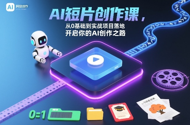 AI短片创作课，从0基础到实战项目落地，开启你的AI创作之路(更新0411)-润格副业网-每天分享热门副业赚钱项目