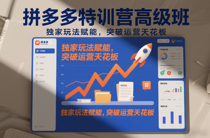 拼多多特训营高阶班，独家玩法赋能，突破运营天花板(更新26年3月19日)-润格副业网-每天分享热门副业赚钱项目