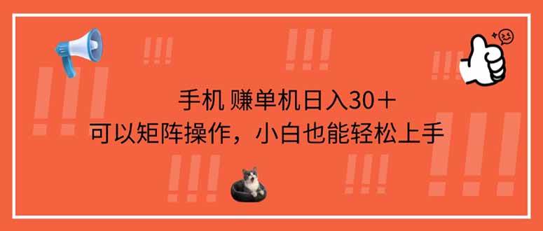 (14189期)手机赚单机日入30+,可以矩阵操作,小白也能轻松上手-润格副业网-每天分享热门副业赚钱项目