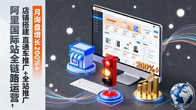 （16311期）阿里国际站全链路运营，店铺搭建+直通车推广+全站推广，月询盘增长200%+-润格副业网-每天分享热门副业赚钱项目