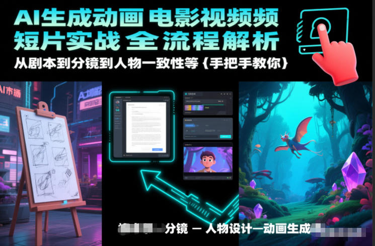 AI生成动画电影视频短片实战全流程解析，从剧本到分镜到人物一致性等手把手教你-润格副业网-每天分享热门副业赚钱项目