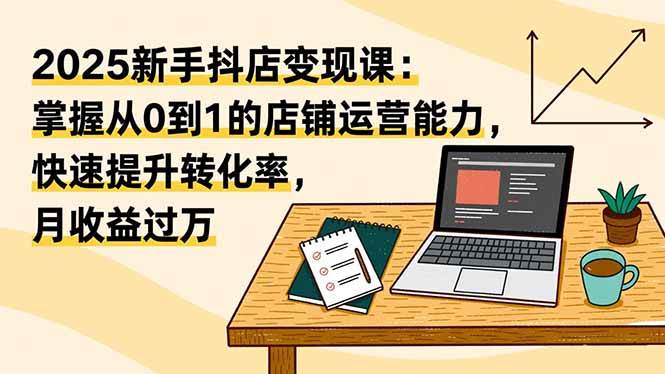 （16606期）2025新手抖店变现课：掌握从0到1的店铺运营能力，快速提升转化率,月收过万-润格副业网-每天分享热门副业赚钱项目