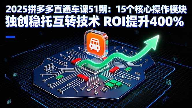 2025拼多多直通车课51期：15个核心操作模块 独创稳托互转技术 ROI提升400%-润格副业网-每天分享热门副业赚钱项目