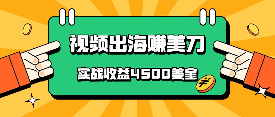 国内爆款视频出海赚美刀,实战收益4500美金,批量无脑搬运,无需经验直接上手-润格副业网-每天分享热门副业赚钱项目