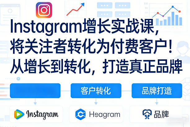 Instagram增长实战课，将关注者转化为付费客户！从增长到转化，打造真正品牌（双语字幕）-润格副业网-每天分享热门副业赚钱项目