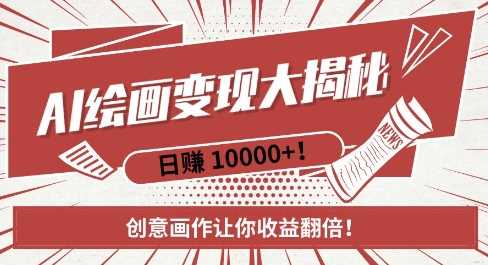 AI梦境绘画致富秘籍，复制粘贴，新手也能快速掌握，创意画作让你收益翻倍-润格副业网-每天分享热门副业赚钱项目